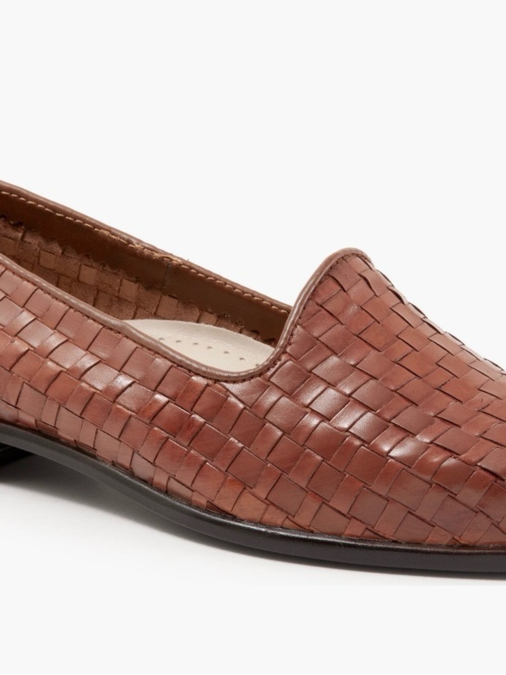 Trotters Liz Brown Woven Leather Loafers Women’s Size 9 Narrow Fit